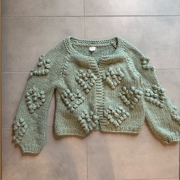Chunky Knit Green Sweater - Picture 4 of 6